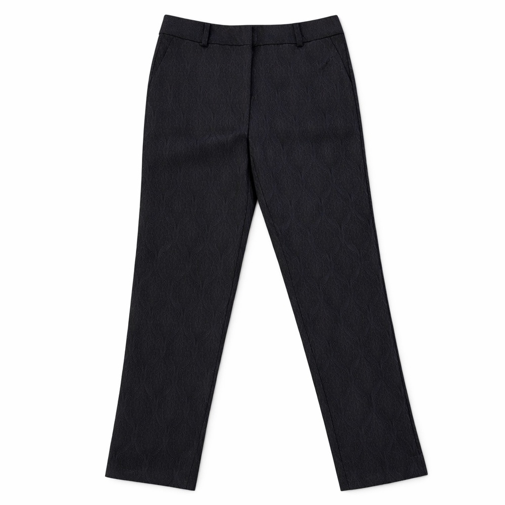 Ann Taylor Elegant Black Damask Trousers Size 6